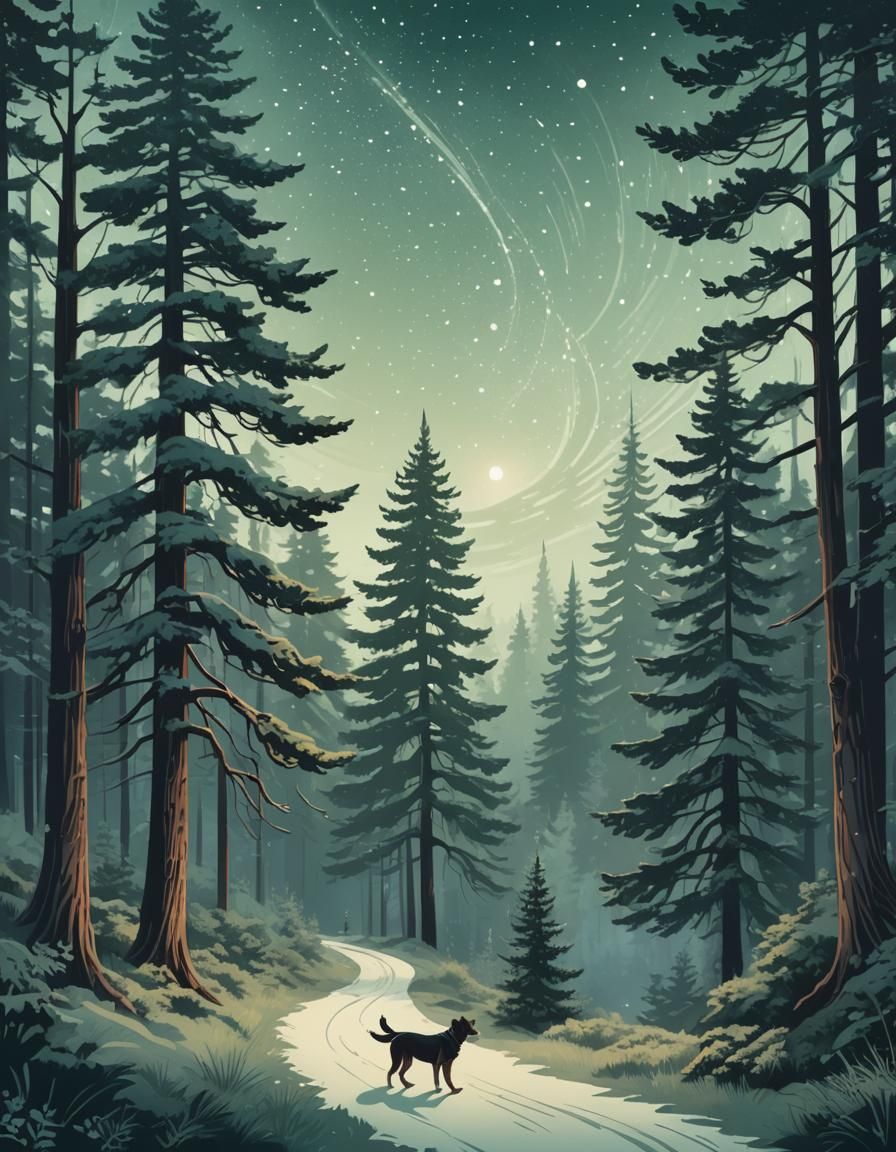 Enchanted Pine Forest Christmas Card