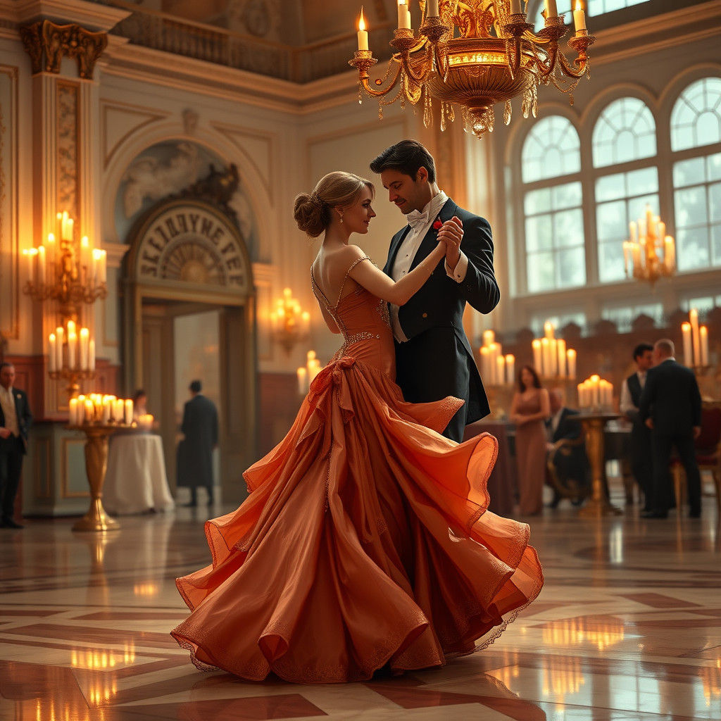 Romantic Ballroom Waltz in Elegant 19th-Century Style