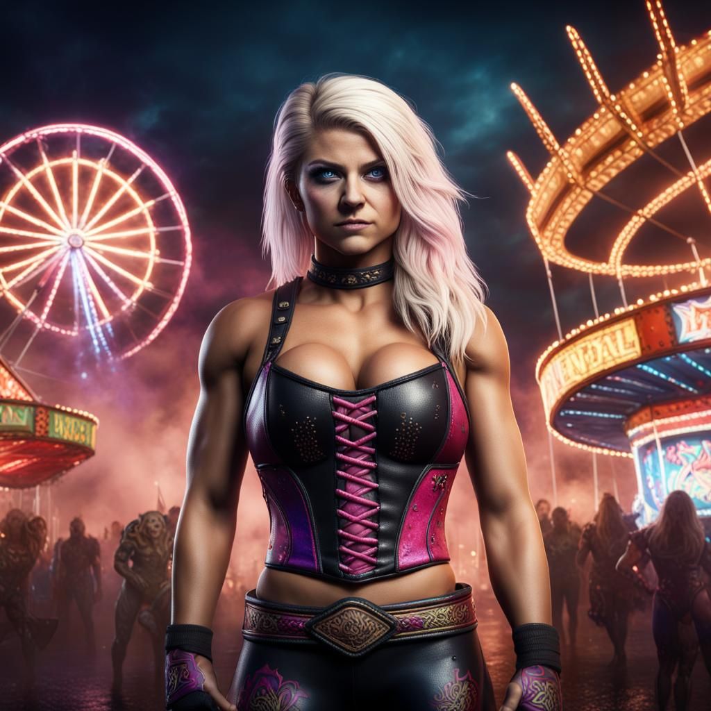 Alexa Bliss at a Dark Carnival: Digital Art