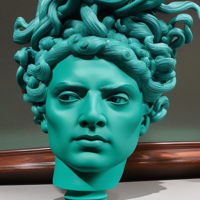 Photorealistic Medusa Bust Sculpture