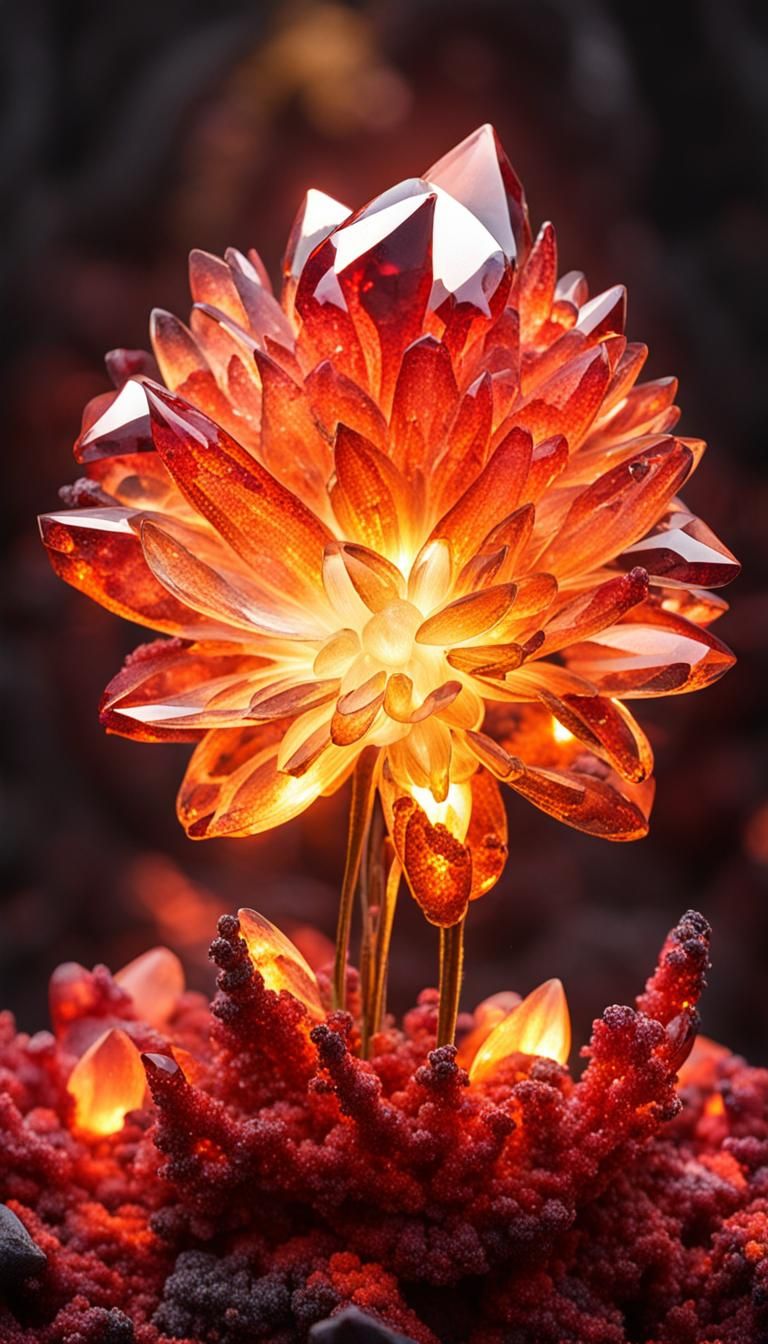 Crystal Lava Flower: A Molten Masterpiece