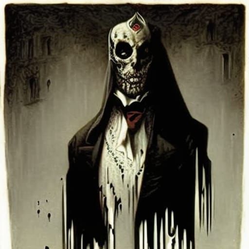 Gothic Horror Blood Tie Illustration