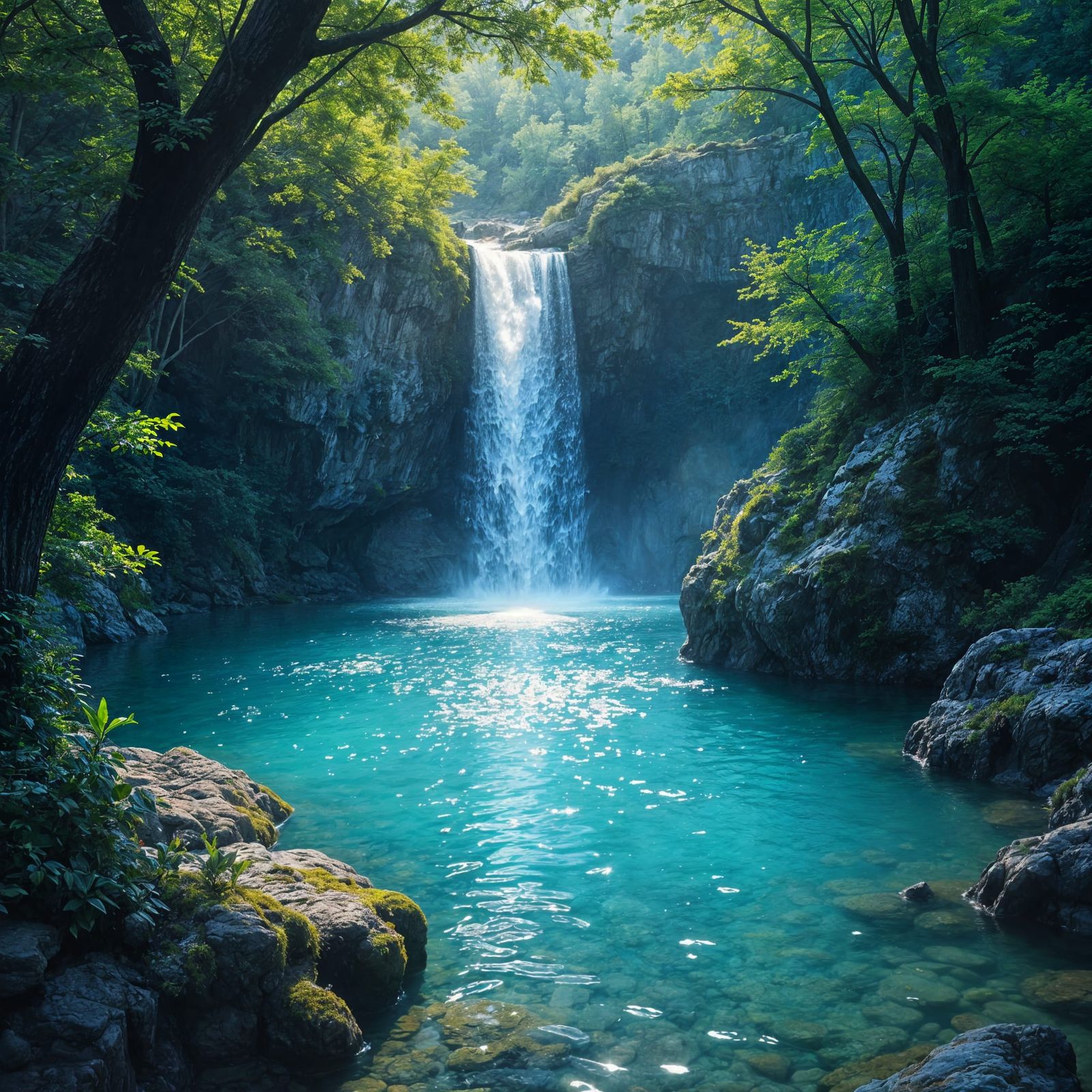 Blessed Spring with Iridescent Foliage: Fountain of Youth