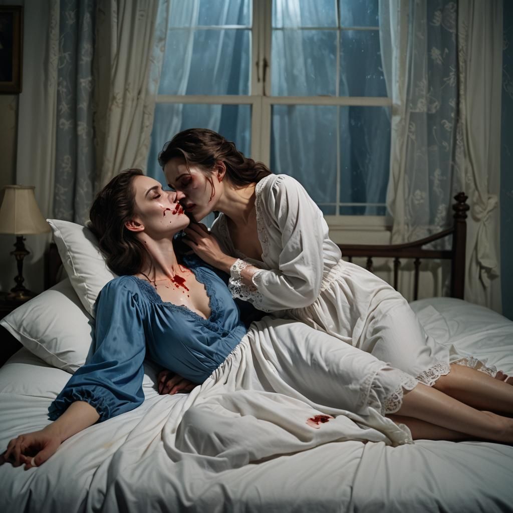 Vampire's Kiss: A Dramatic Cinematic Still