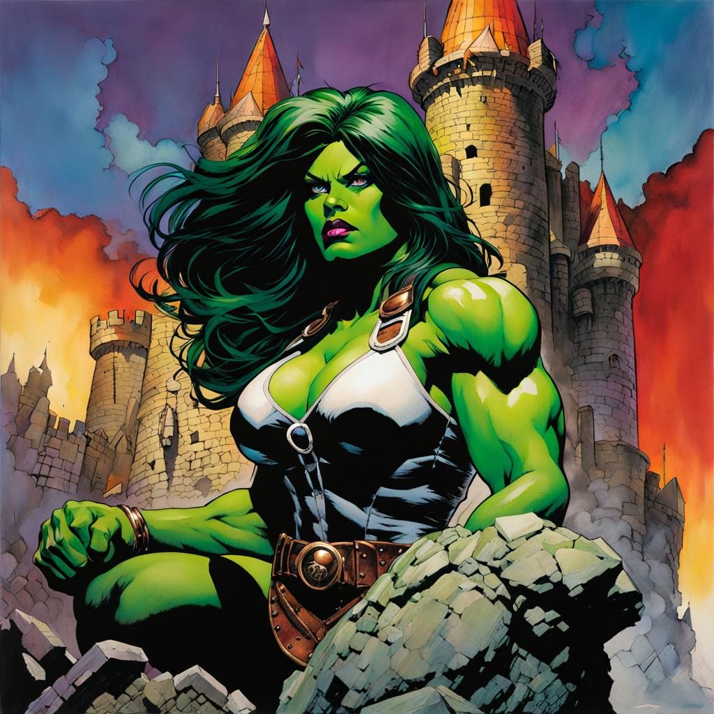 Barbarian She-Hulk Portrait at Castle Doom