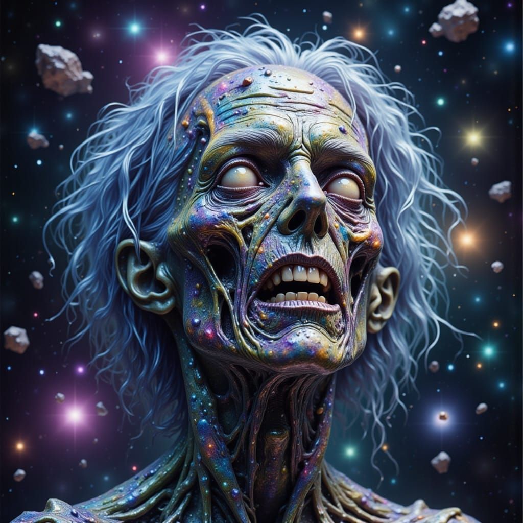 Cosmic Zombie Floating Blissfully in Galaxy