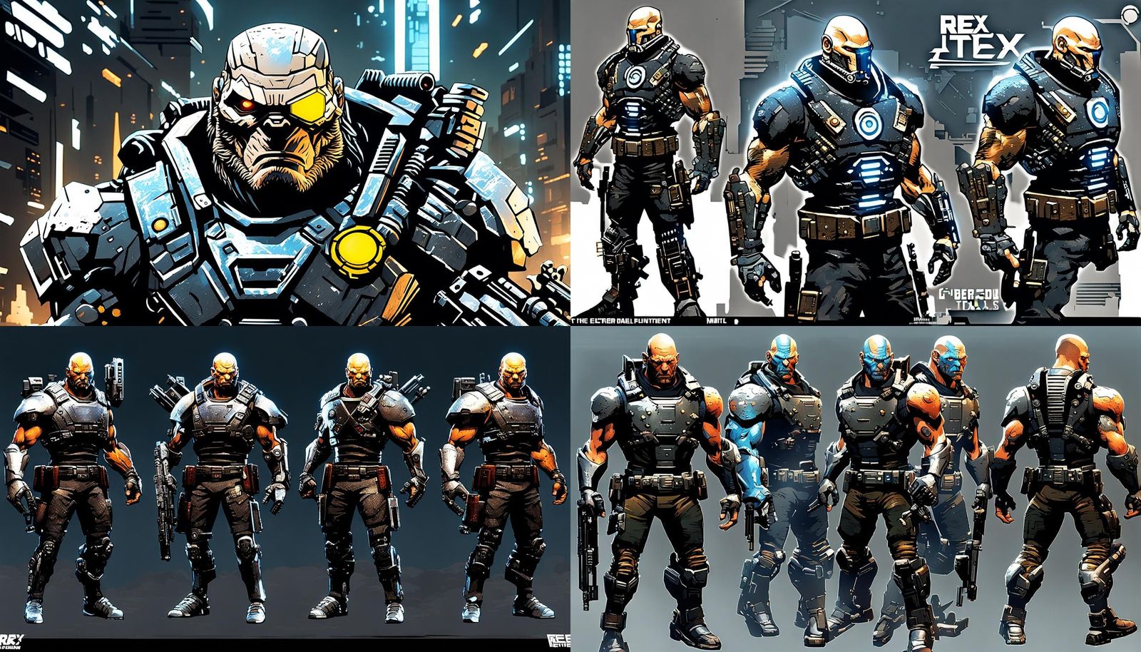 Cyborg Bounty Hunter Rex Texas: Digital Illustration