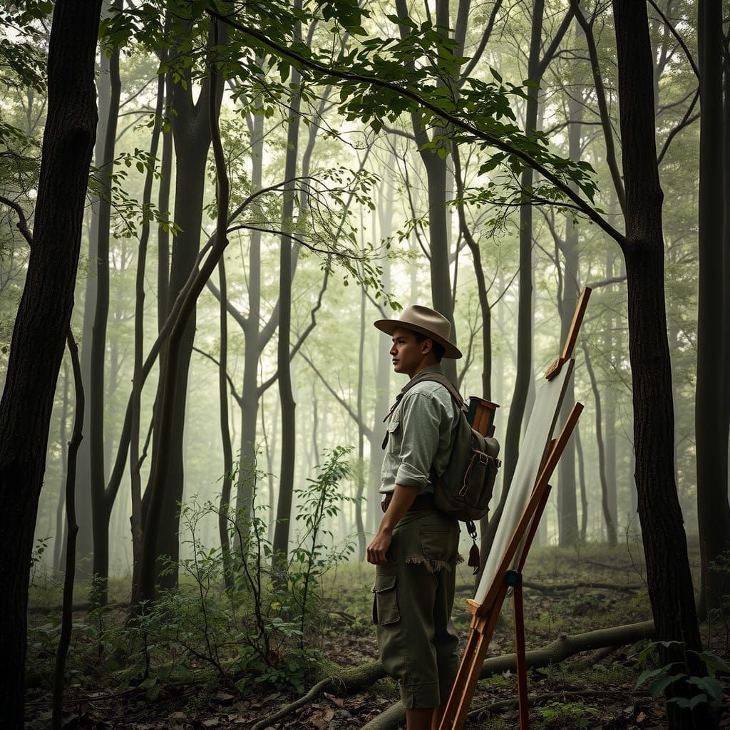 Young Artist Captures Hyperrealistic Black and White Forest...