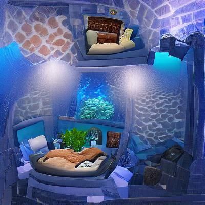 Cozy Underwater Bedroom with Soft Lighting