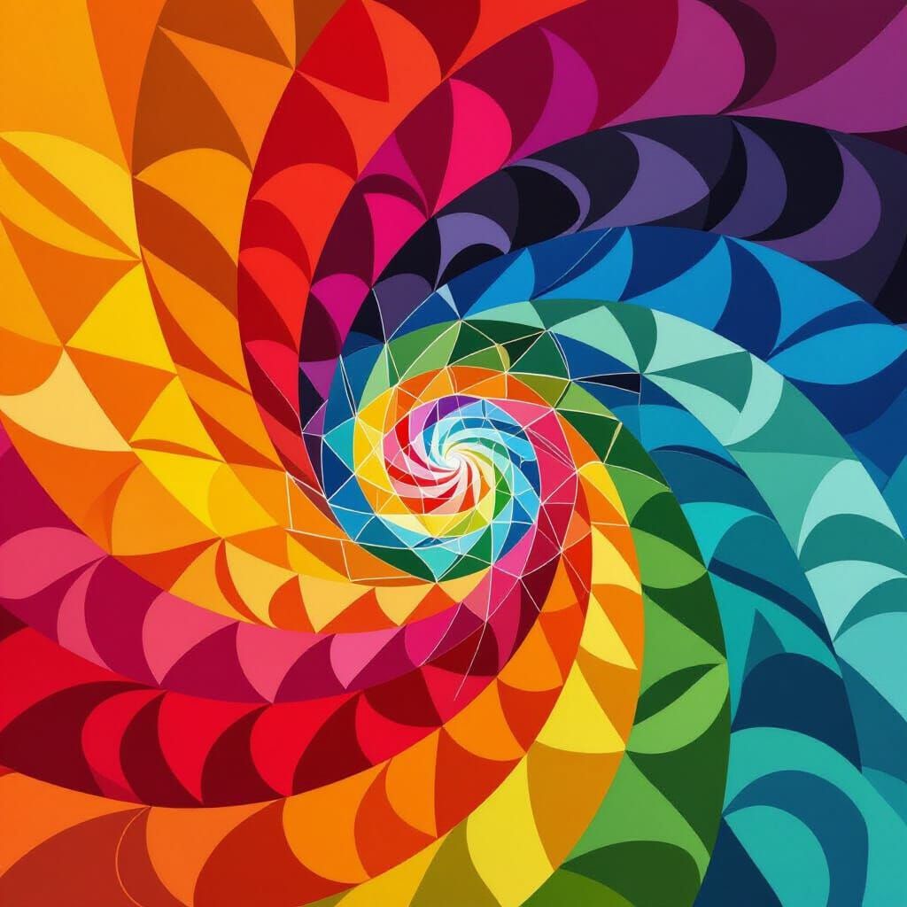 Vibrant Rainbow Spirals in Diverse Colors