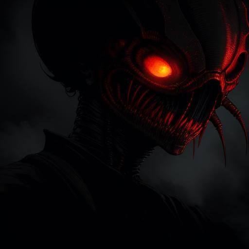 Facehugger Attacks Through Flames in Dark Fantasy Style