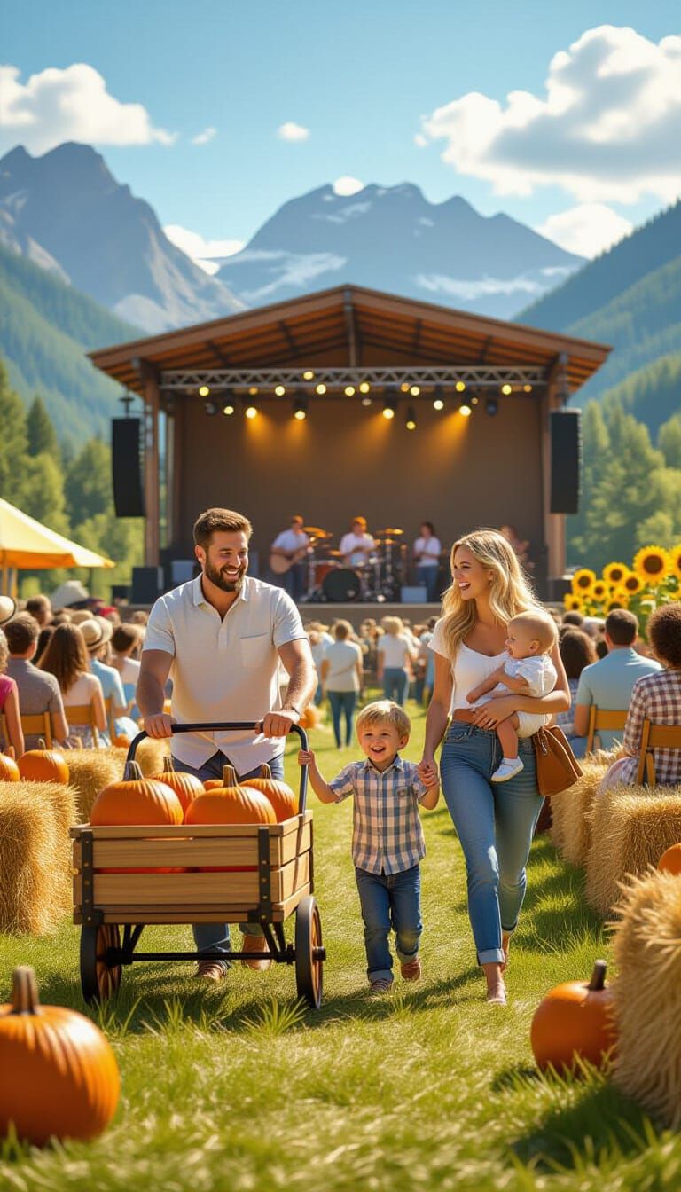 Joyful Harvest Family Festival in Disney Pixar Style