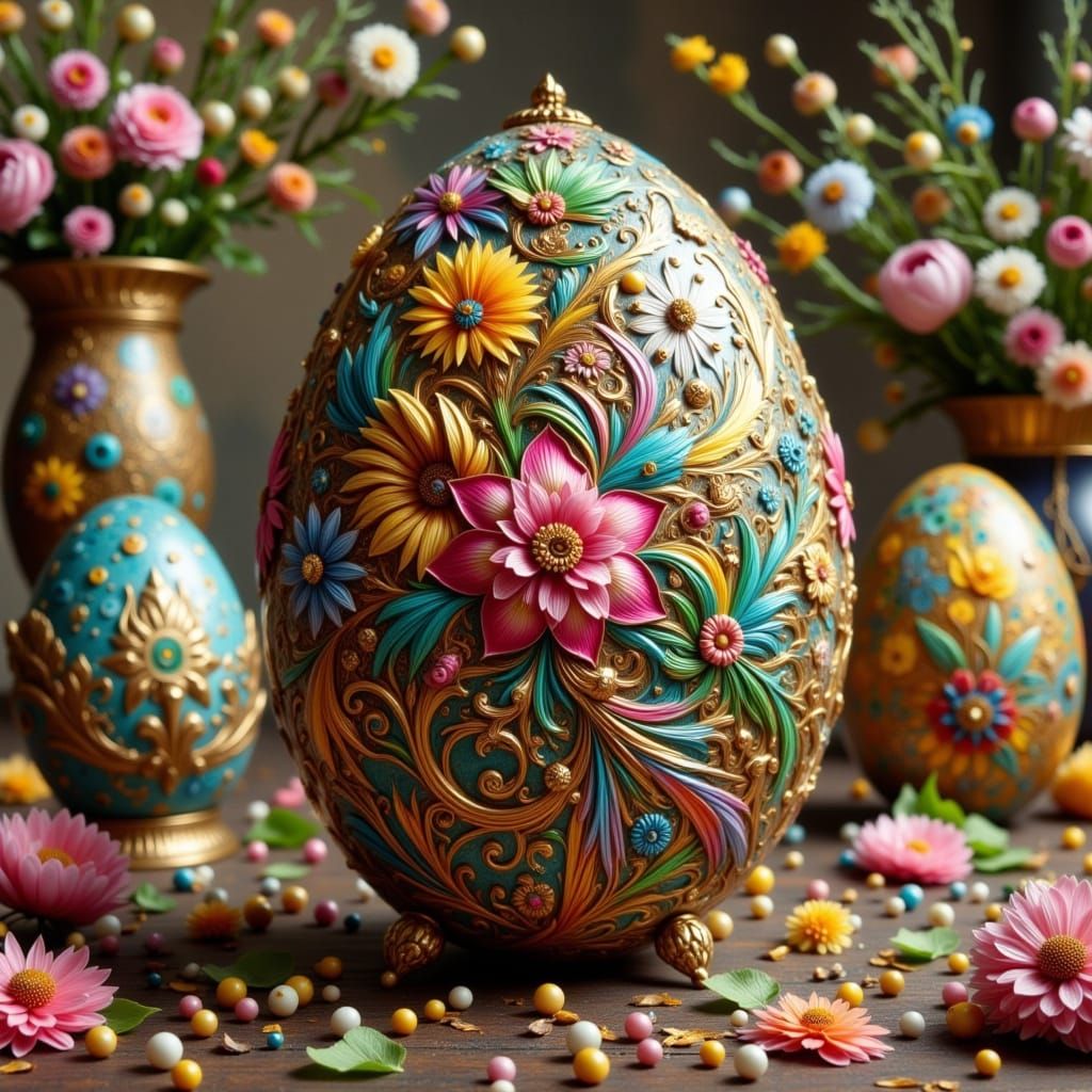 Surreal Easter Egg in Oil-HD 2 Flux Style