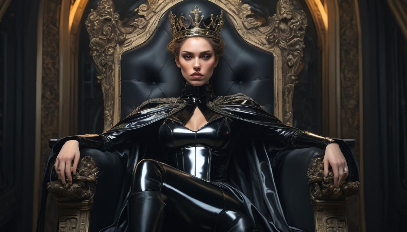 Dominant Queen in Reflective Latex: 8K Portrait