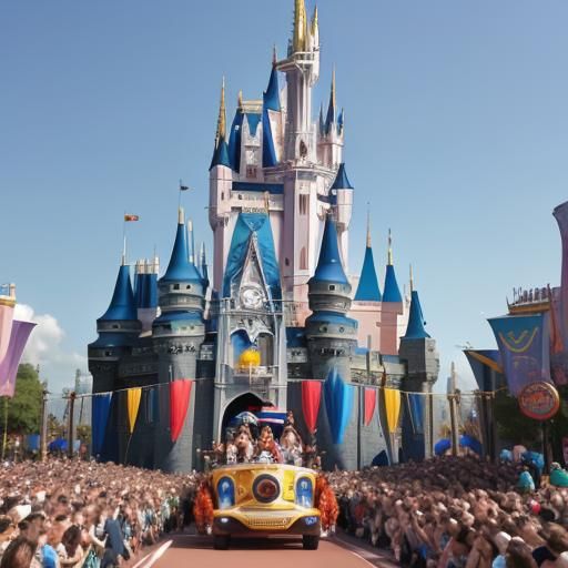 Colorful Disney-Style Parade Celebration