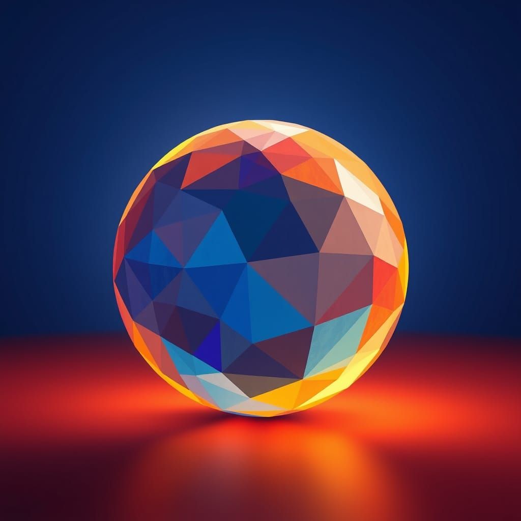 Cubist Sphere in Fauvism & Art Deco Style