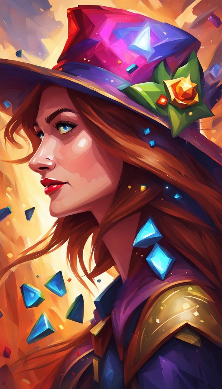 Abstract Woman in Hearthstone Style