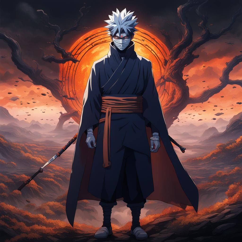 Uchiha Obito Profile Picture in Detailed Matte Style