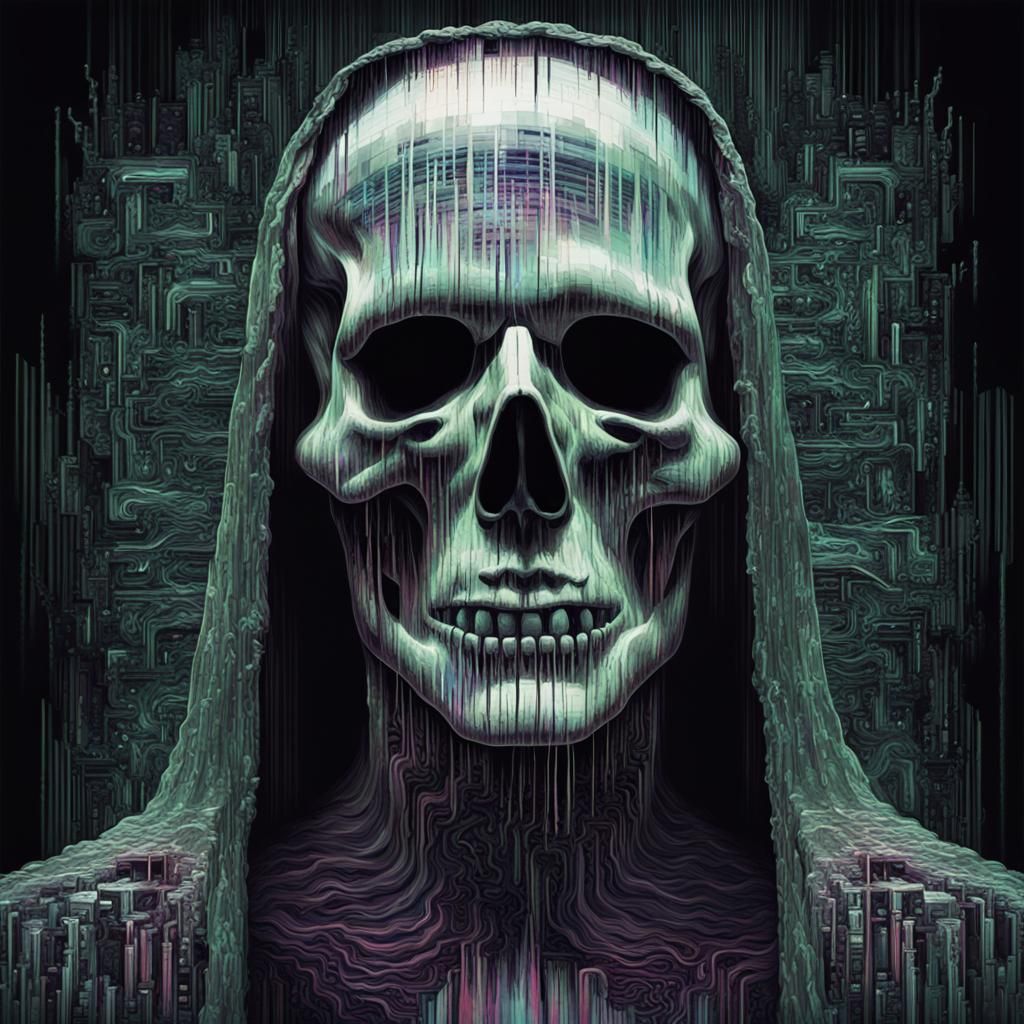 Glitched Phantom in Sinister Paranormal Art Style