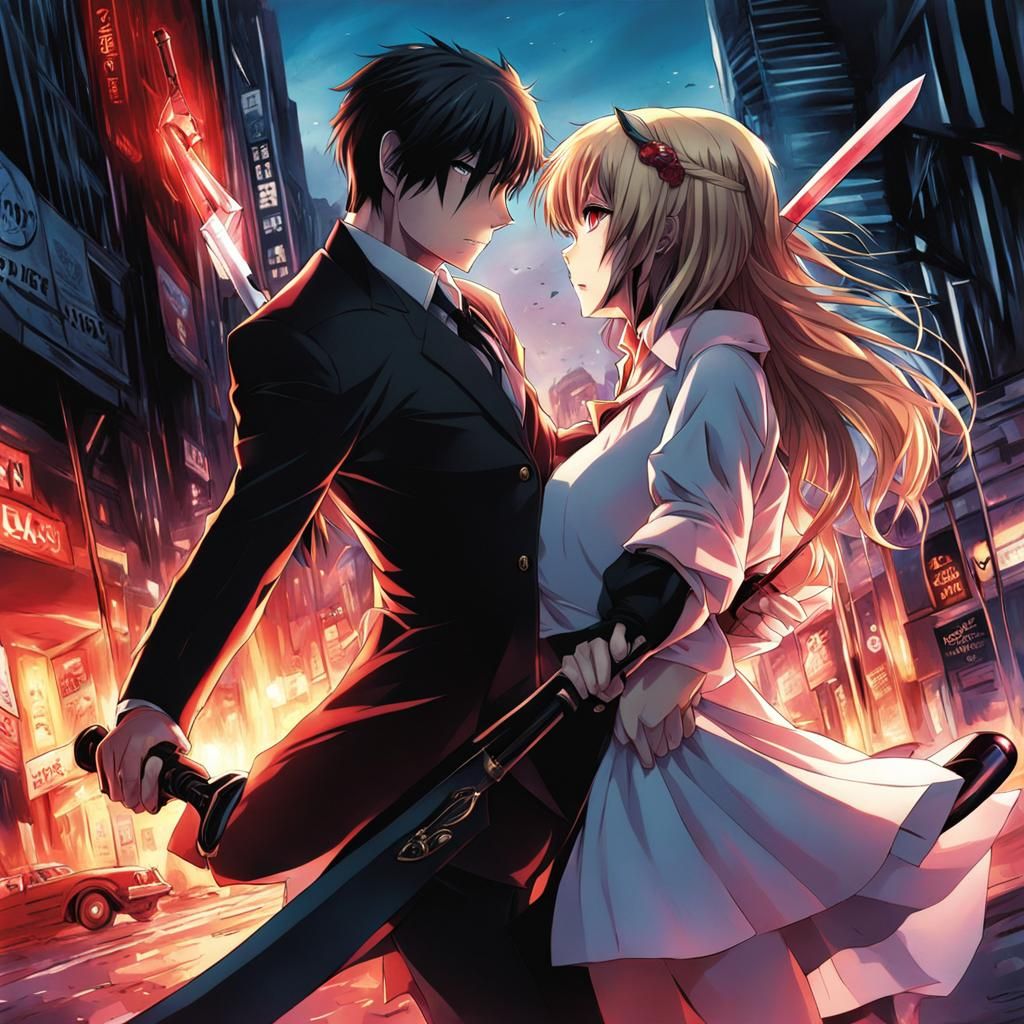 Dramatic Anime-Style Scene of Betrayal