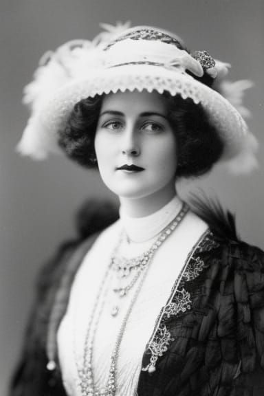 Elegant Edwardian Gibson Girl Portrait in Retro Style