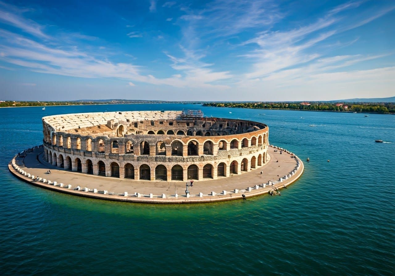 Verona Arena Colosseum on Lake Garda
