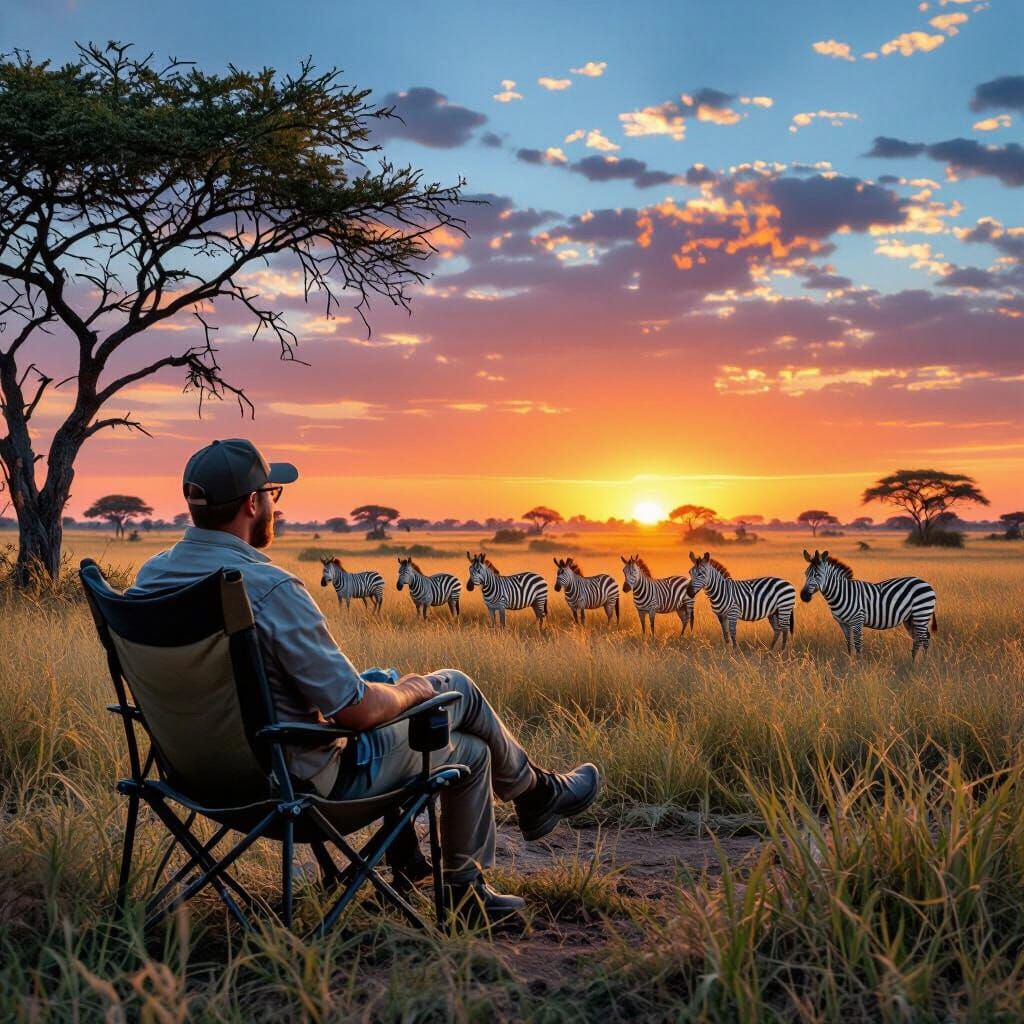 Okavango Delta Sunrise: Hyperrealistic Photography of Africa...