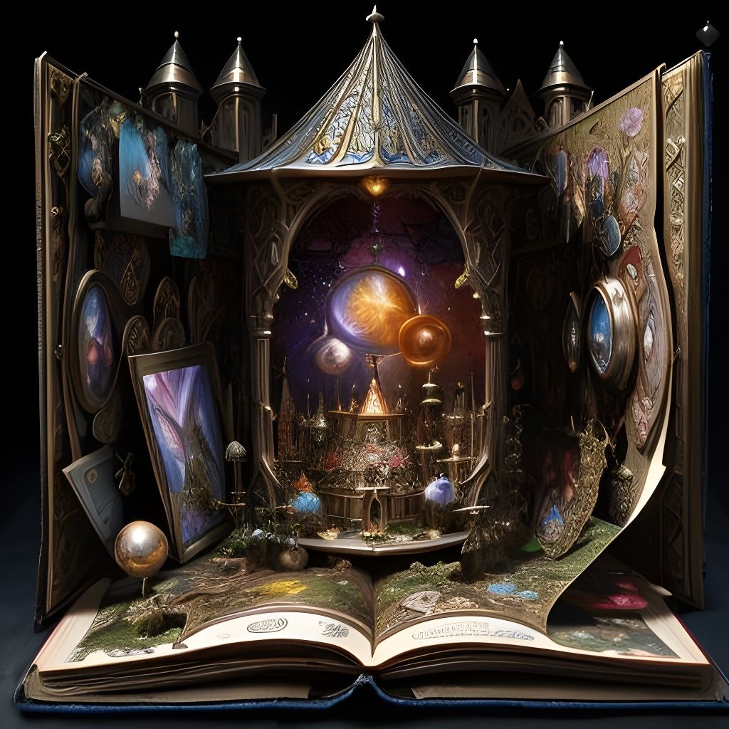 Detailed Pop-Up Fairytale Book in Fantasy Style