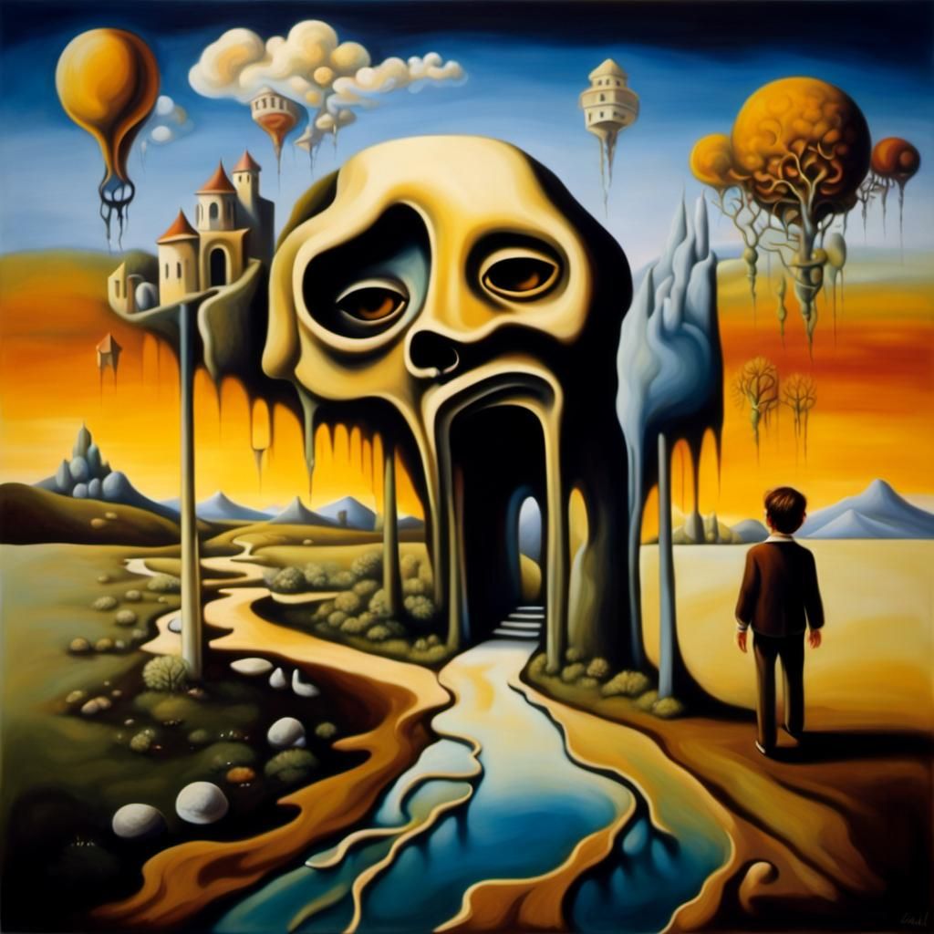 Life's Path: A Surreal Sunset Walk