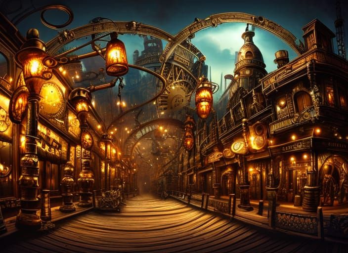 Steampunk Winter Wonderland Amidst a Wild West City