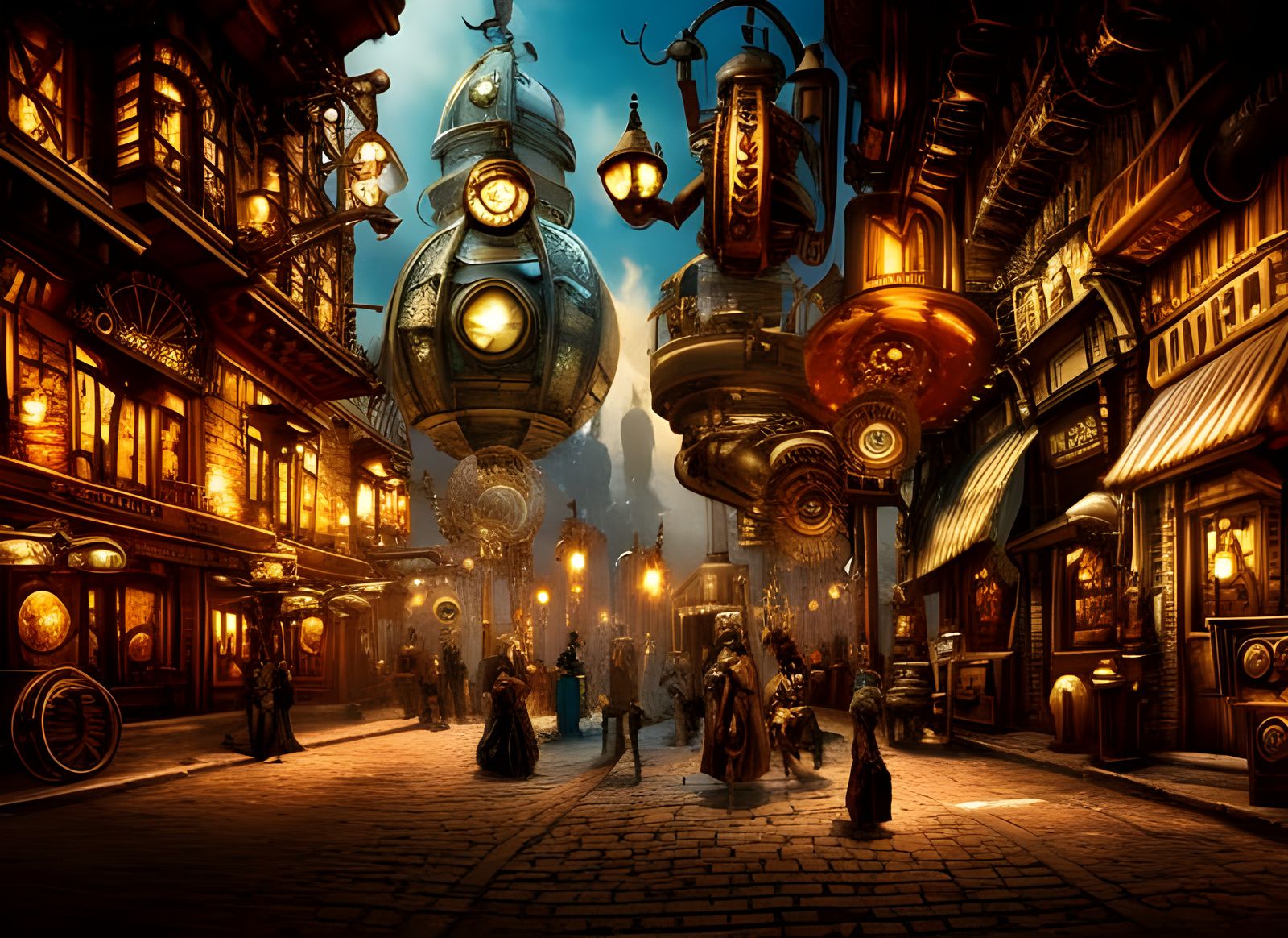 Steampunk Wild West City in Ornate Snowglobe