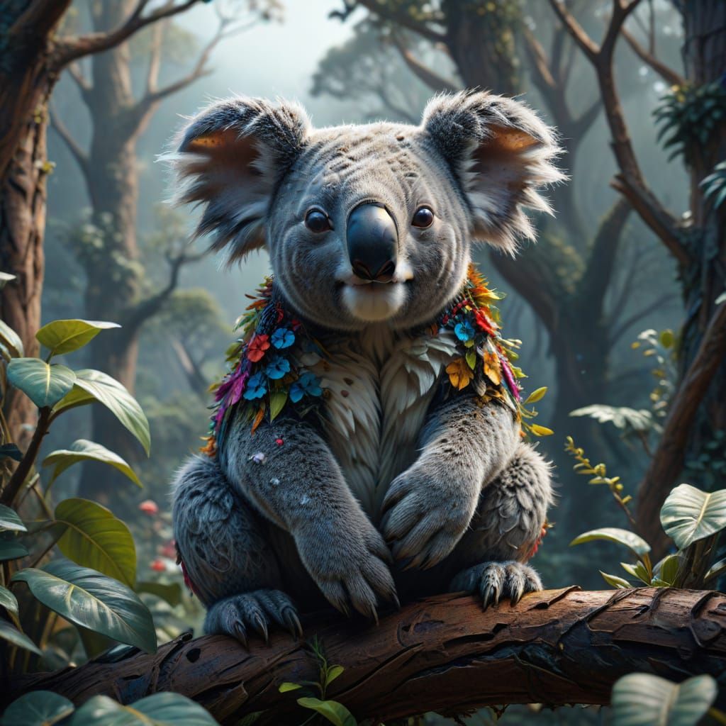 Fantastical Koala Save the Day Matte Painting