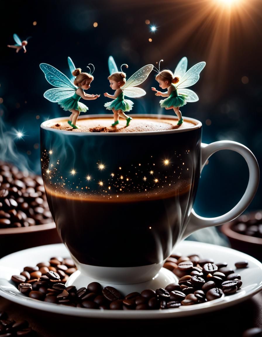 Fairies Chill Coffee: Digital Matte Painting