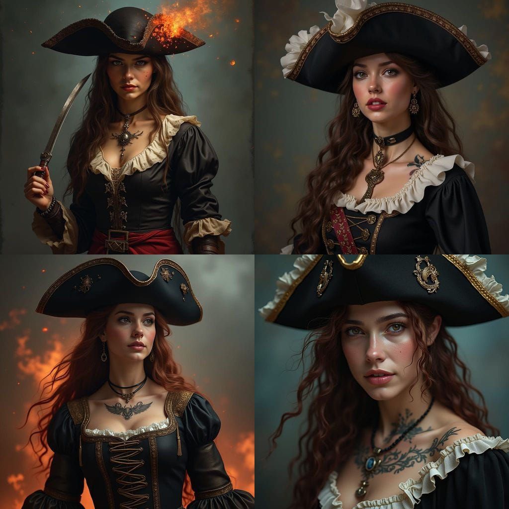 Swashbuckling Pirate Maiden with a Razor in Her Teeth