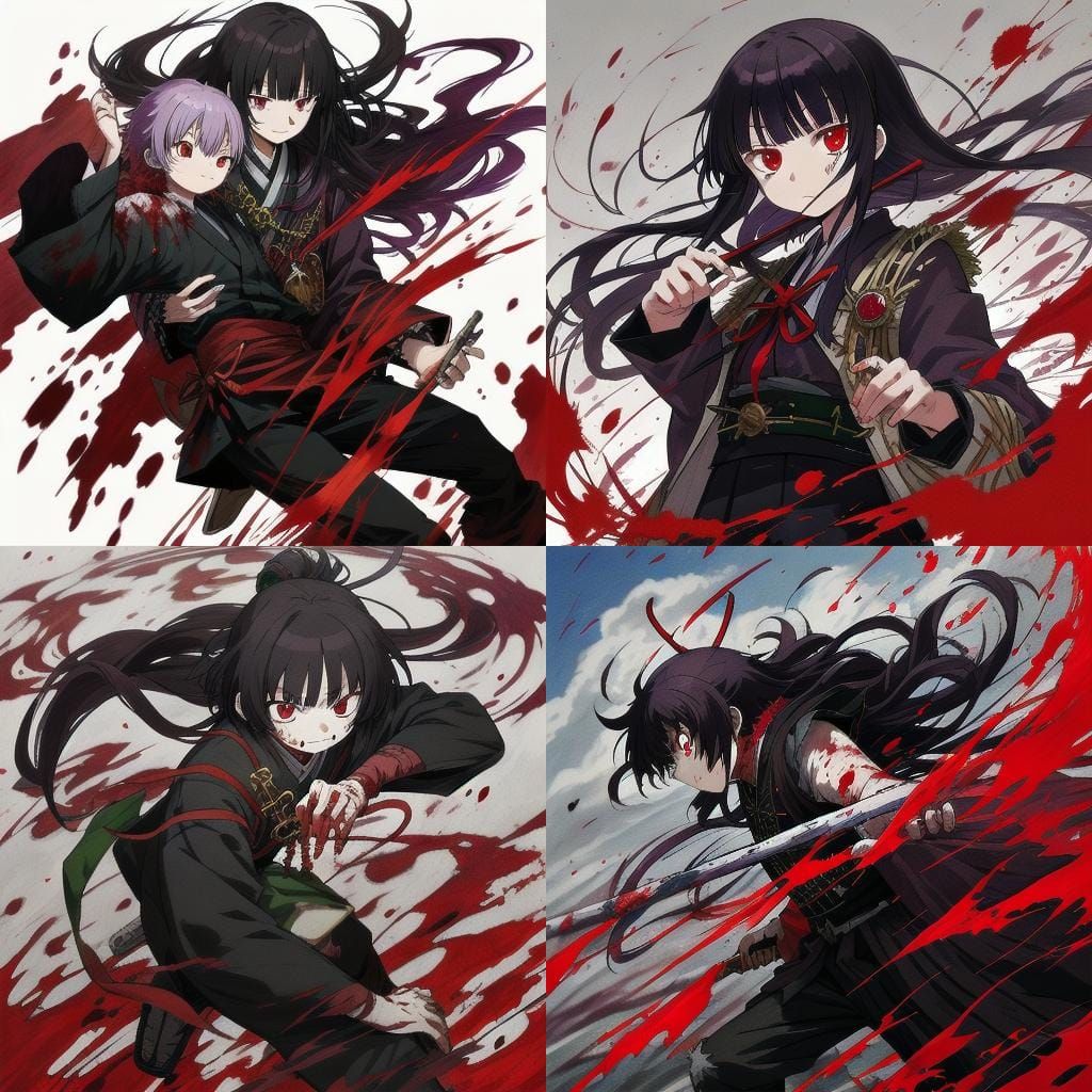 Muzan Kibutsuji Bloodbath in Anime Style