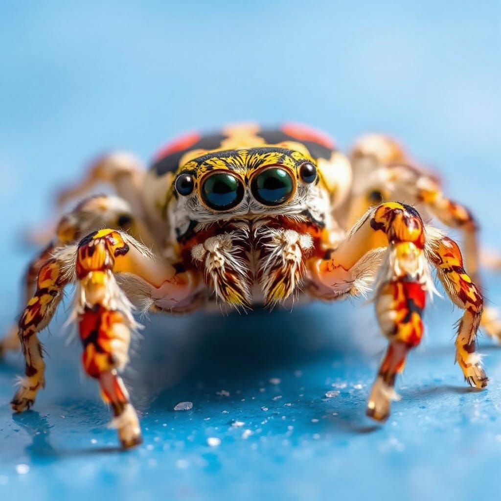 Jumping Spider Close-up with Skeleton
