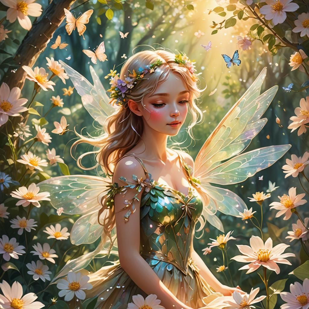 Enchanted Fairy Garden in Gentle Breeze