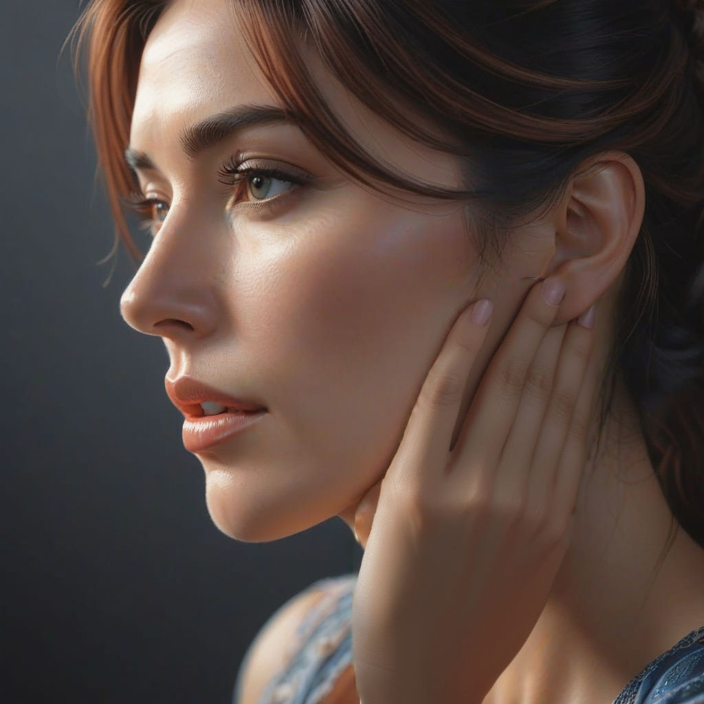 Ethereal Portrait of a Pensive Woman in Hyper-Realistic Art