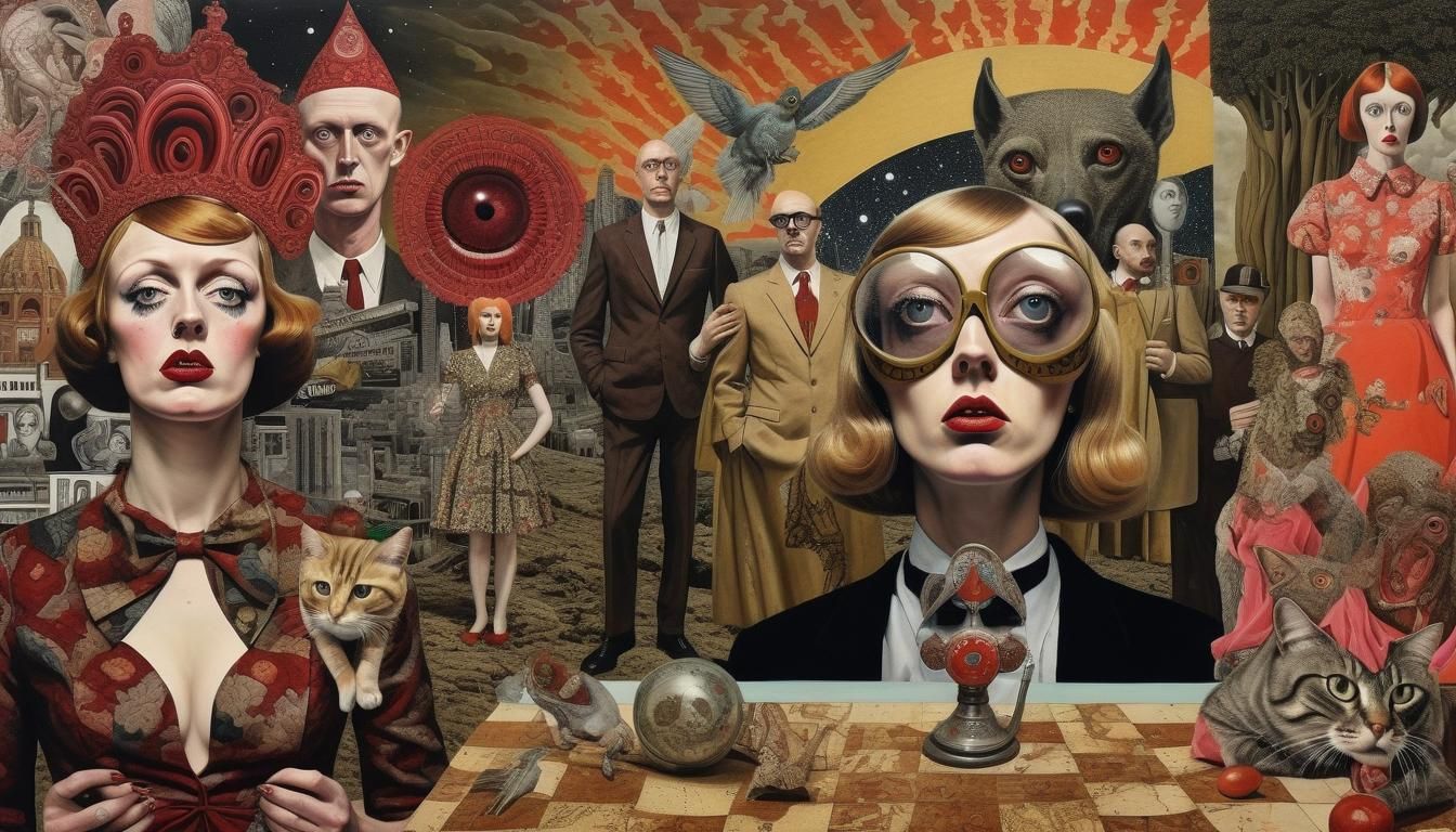 Surreal Collage of Madmen in Visionary Art Style