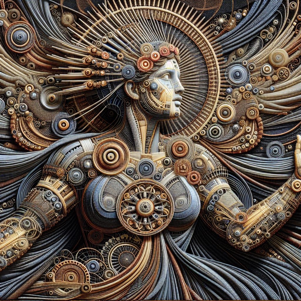 Victorious Roman Goddess Tapestry in Copper Wire