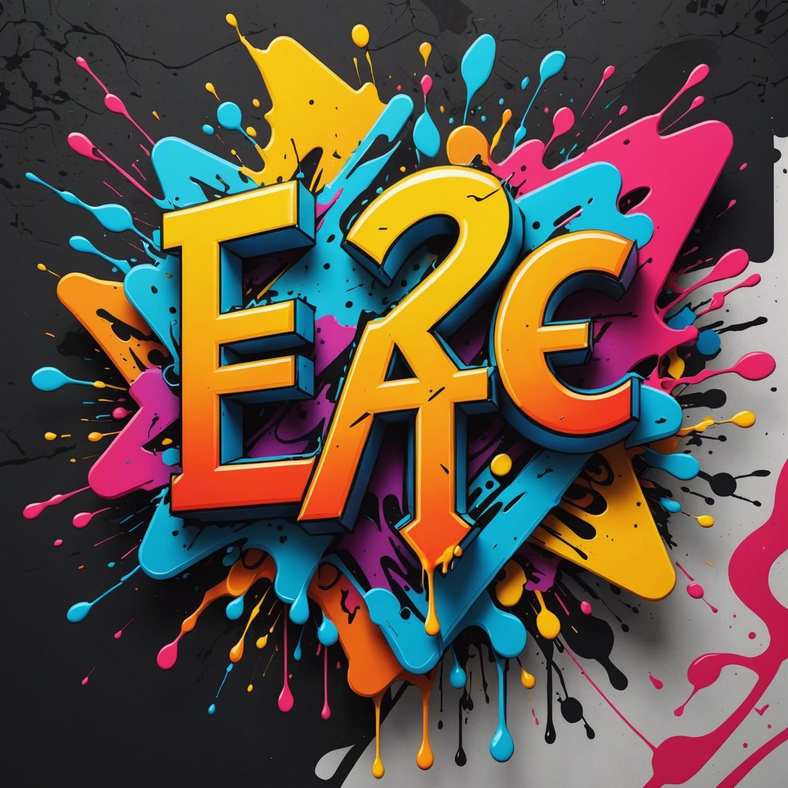 ELAMKEE Logo as Colorful Graffiti Splash Art