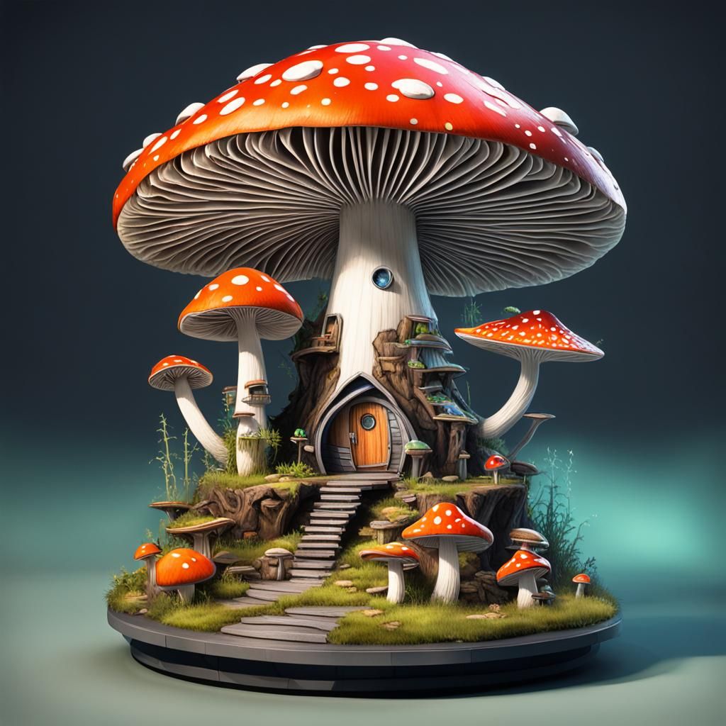 Futuristic Mushroom Hobbit House Pop-Up