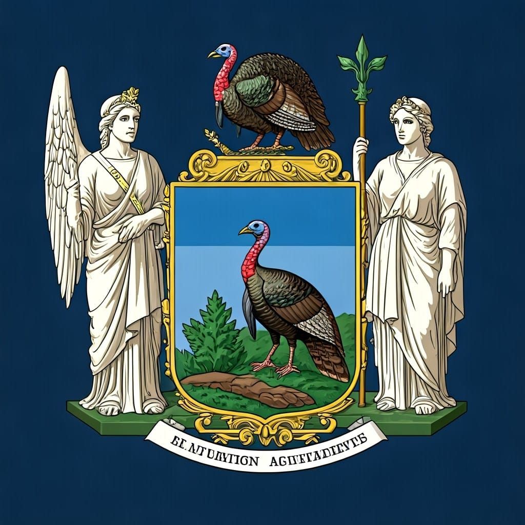 State Seal with Liberty, Equality, and Turkey Crest