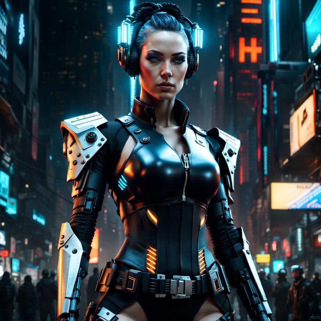 Cyberpunk Girl Portrait in Detailed 3D Rendering