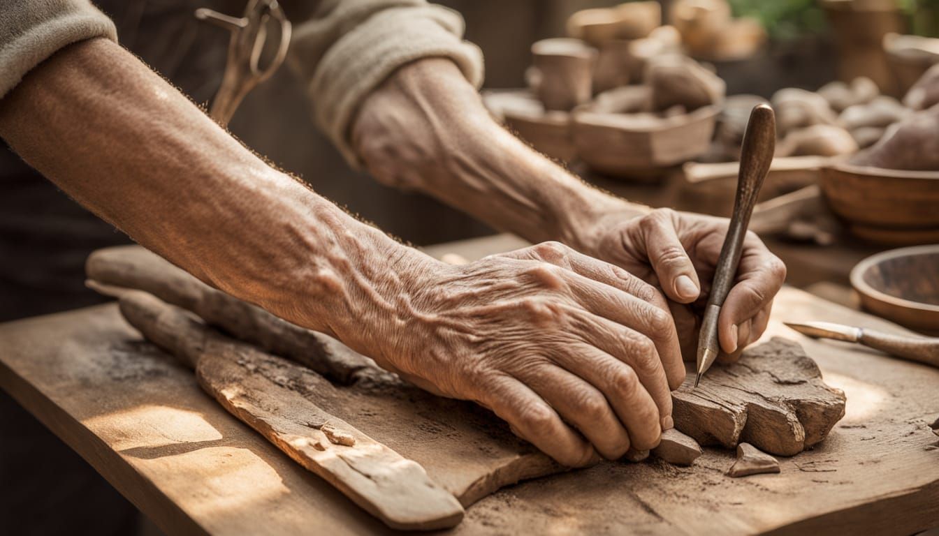 A Craftsman's Gentle Touch in Serene, Golden Light