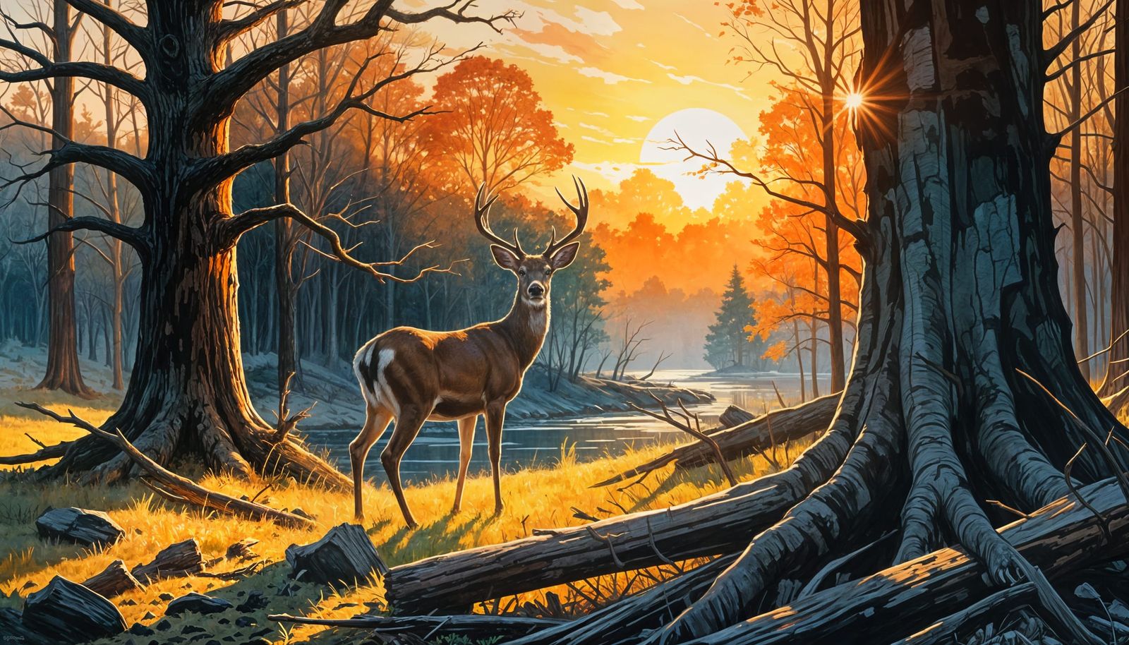 A white tailed deer headed for home late in the afternoon.