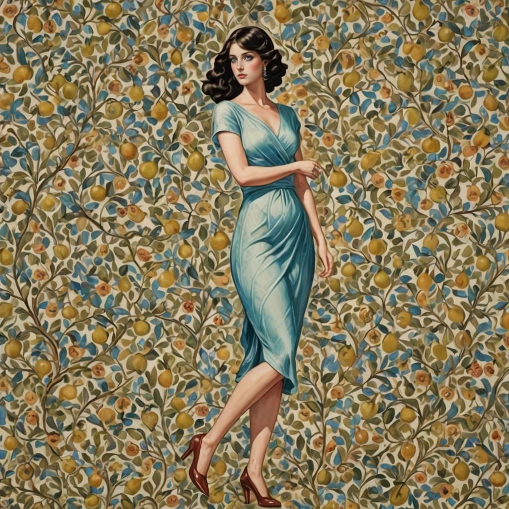 Modern Pin-Up Girl in Vargas Style