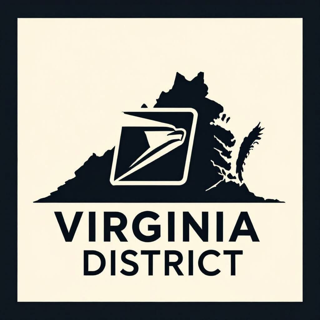 USPS Logo on Virginia State Outline Graphic