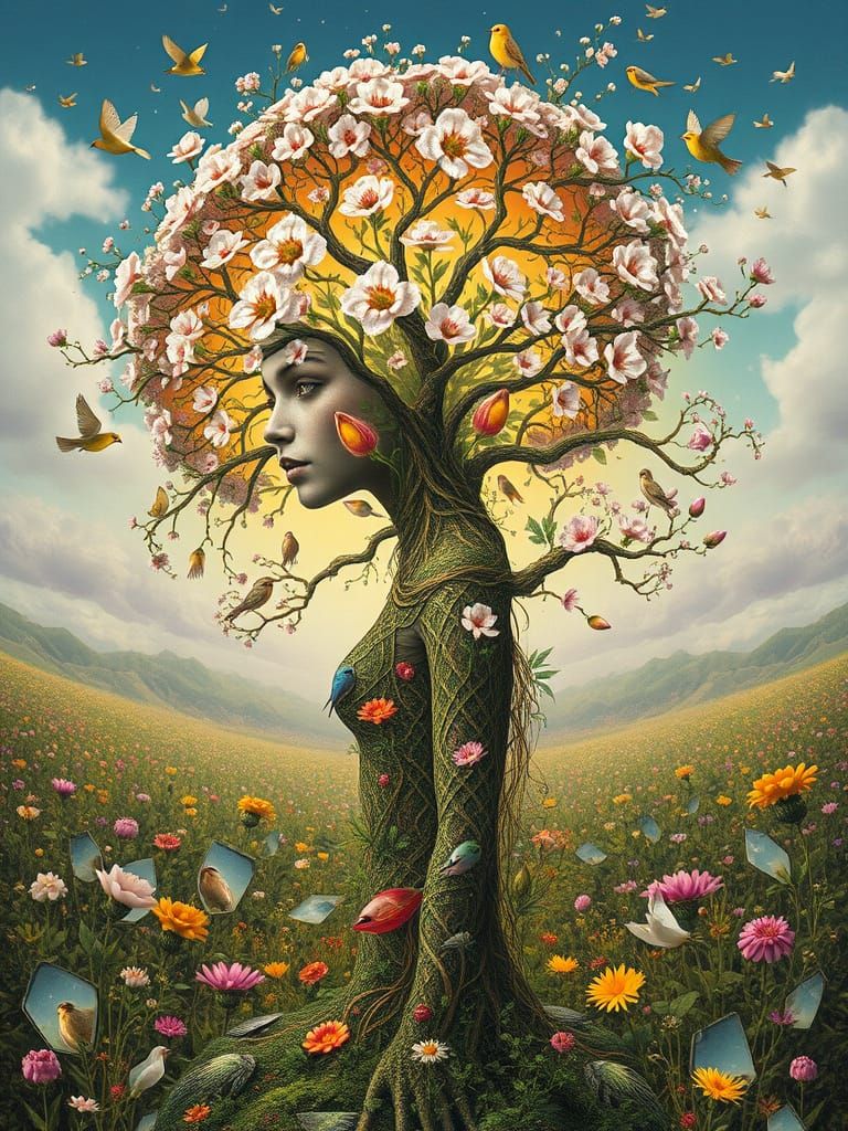 Ethereal Goddess Blooms in Harmony with Nature