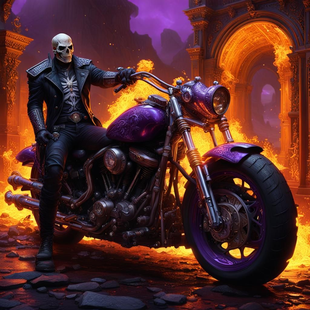 Ghost Rider at Hell's Gate: Dark Fantasy Concept Art